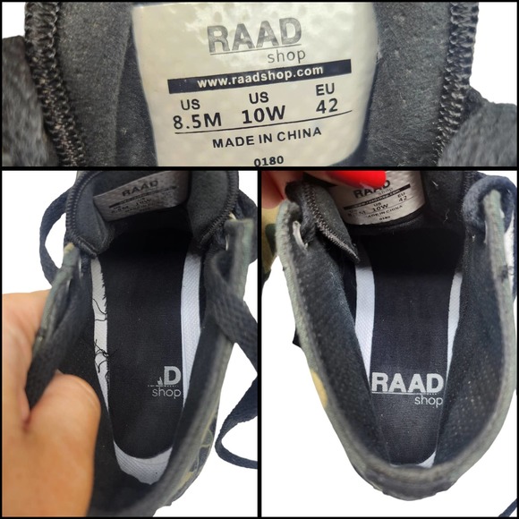 Green Black Camouflage Sneakers Mens 8.5 High Tops Raad No Pain No Gain Workout main image 11